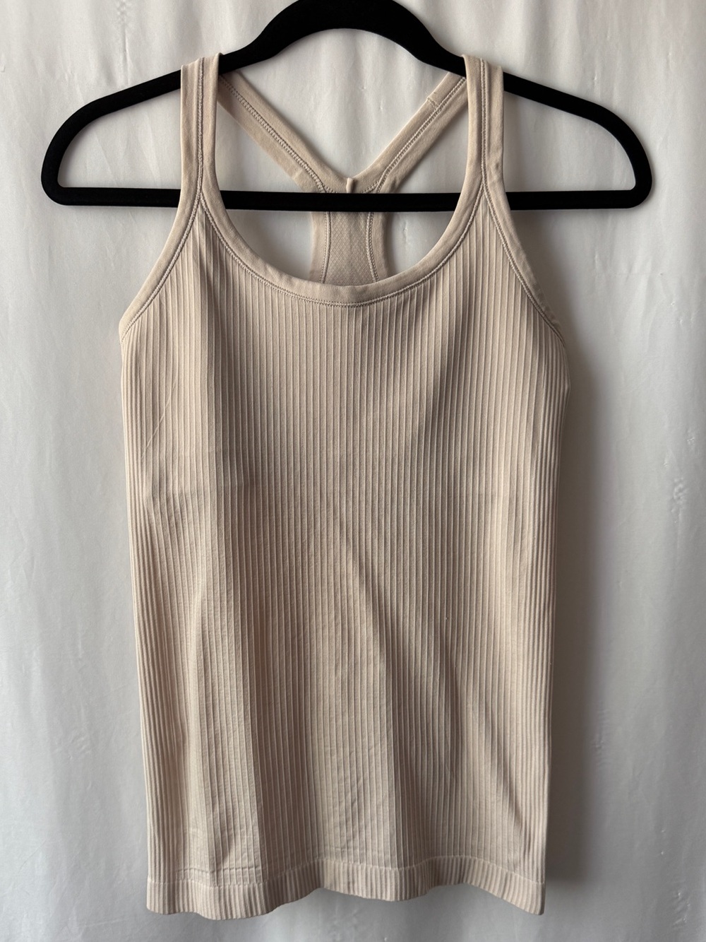 lululemon athletica Ebb to the Street Ribbed Racerback Tank - Cream Size 6